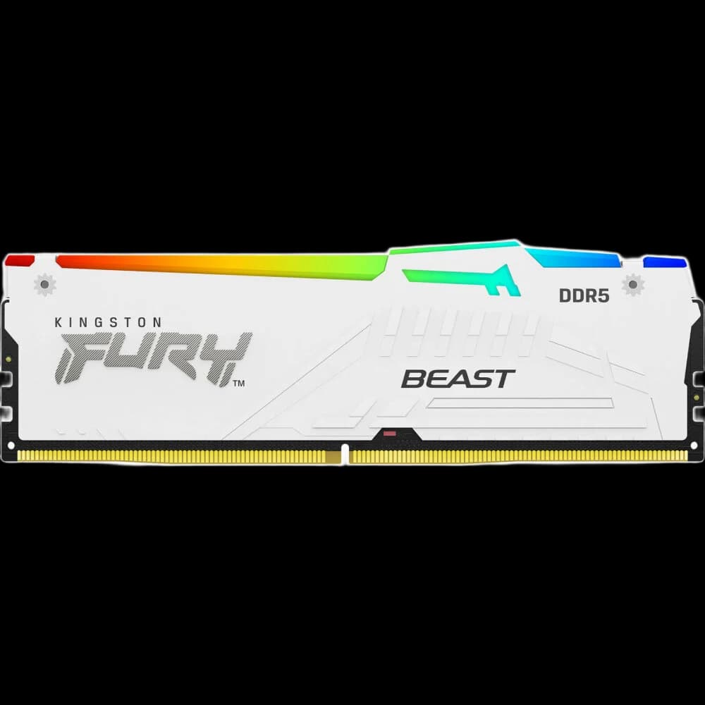 Kingston FURY Beast RGB 16GB 6000MTs DDR5 Desktop Ram - White KF560C30BWEA-16