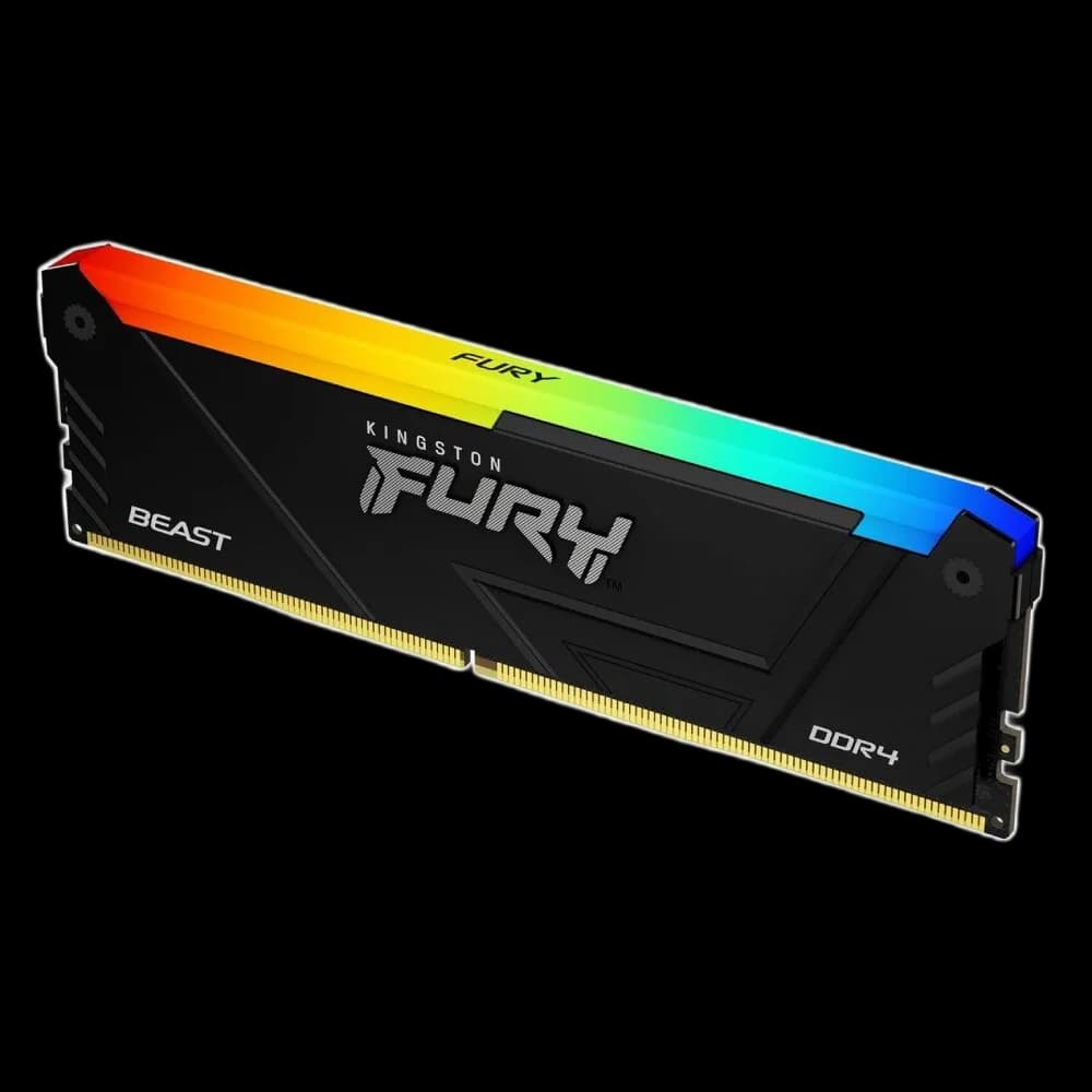 Kingston Fury Beast RGB 16GB DDR4 3200MTs Ram - Black KF432C16BB2A16