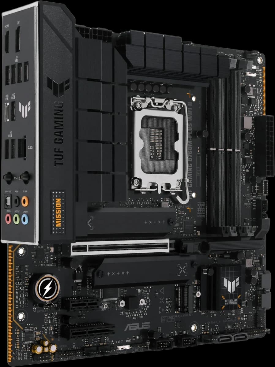 ASUS TUF Gaming B760M-Plus Wi-Fi II Micro-ATX LGA1700 Motherboard, Intel B760 Chipset, 4x DIMM DDR5 Slots, 192GB Max Memory, 3x M.2 Slots, 1x PCIe 5.0 x16 Slot, Wi-Fi 6E & BT v5.3