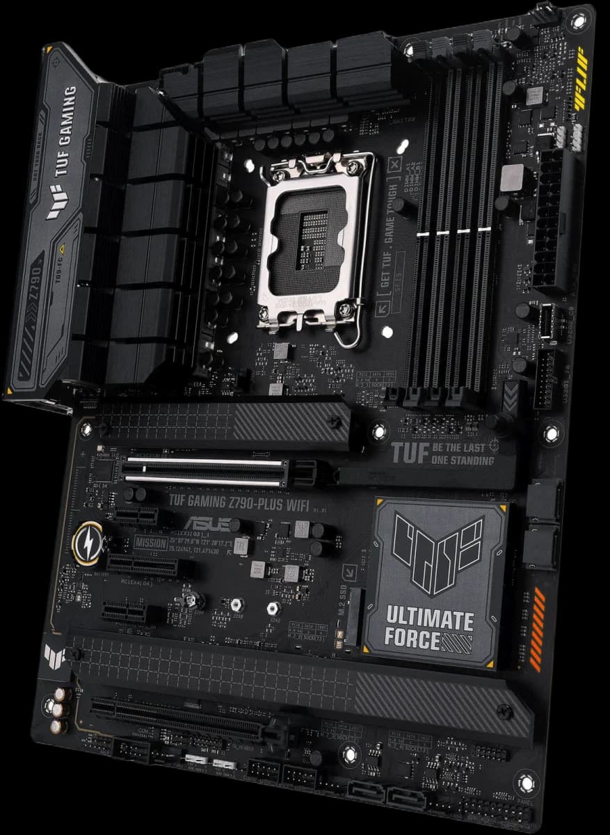 ASUS TUF GAMING Z790-PLUS WIFI LGA1700 ATX Motherboard, Intel Z790 Chipset, 4x DIMM DDR5 192GB Max Capacity, PCIe 5.0 x16, 4 x M.2, Intel 2.5Gb ETH, HDMI DP, USB 3.2-C